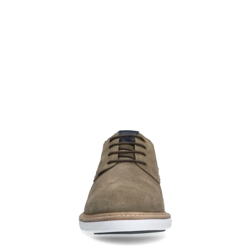 No Stress Khaki suède veterschoenen^Heren Veterschoenen