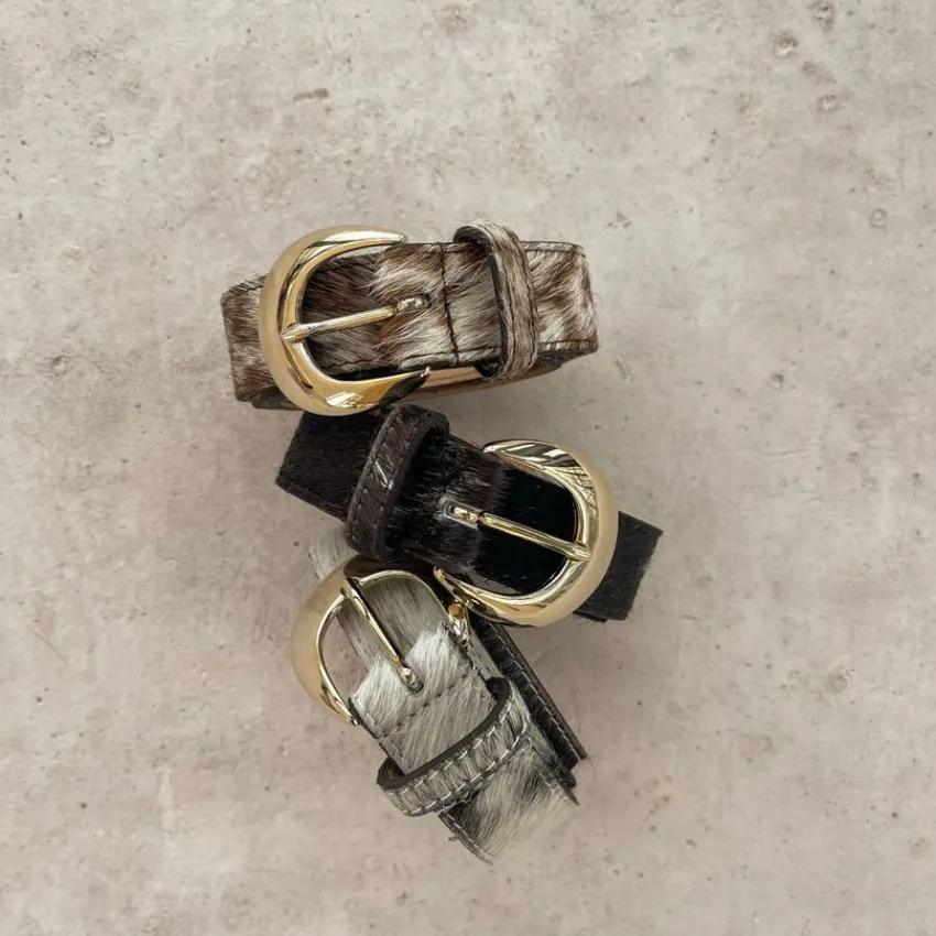 Manfield Koeien riem met vacht^ Riemen