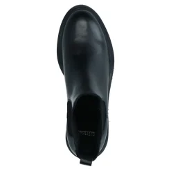 Manfield Korte zwarte leren chelsea boots^DAMES Enkellaarsjes