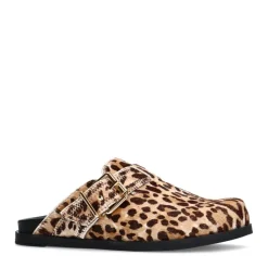 Manfield Leopard clogs met ponyhair^DAMES Loafers