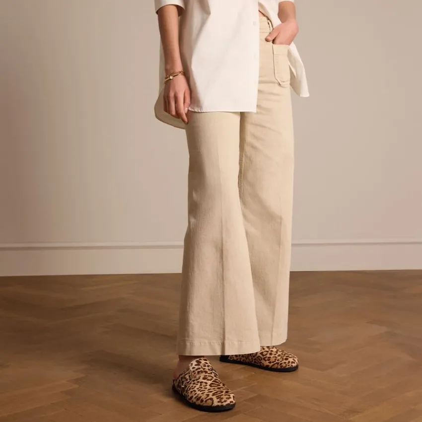 Manfield Leopard clogs met ponyhair^DAMES Loafers