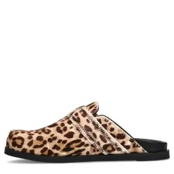 Manfield Leopard clogs met ponyhair^DAMES Loafers