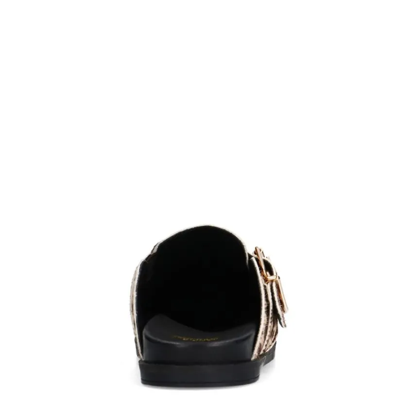 Manfield Leopard clogs met ponyhair^DAMES Loafers