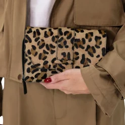 Manfield Leopard leren clutch^ Clutches