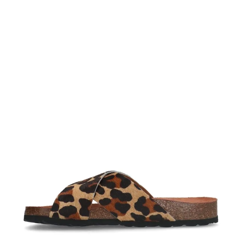 Manfield Leopard slippers^DAMES Slippers