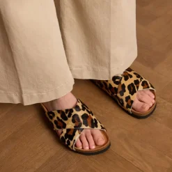 Manfield Leopard slippers^DAMES Slippers