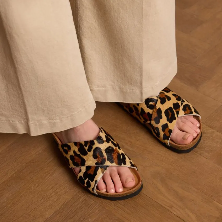 Manfield Leopard slippers^DAMES Slippers