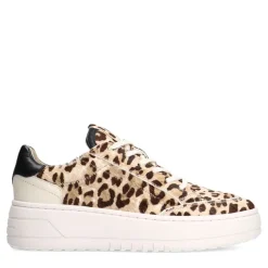 Manfield Leopard sneakers met ponyhair^DAMES Sneakers