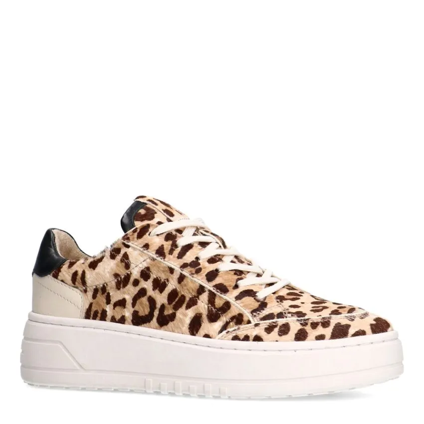 Manfield Leopard sneakers met ponyhair^DAMES Sneakers