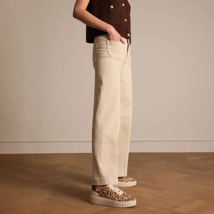 Manfield Leopard sneakers met ponyhair^DAMES Sneakers