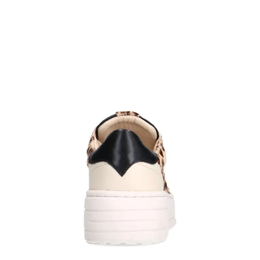 Manfield Leopard sneakers met ponyhair^DAMES Sneakers