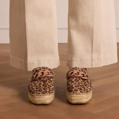 Manfield Leopard suède espadrilles^DAMES Espadrilles