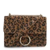 Manfield Leopard suède schoudertas^ Schoudertassen