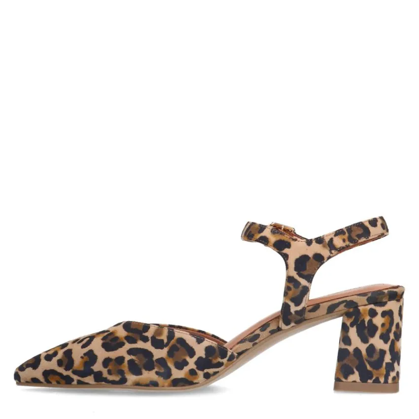 No Stress Leopard suède slingback pumps^DAMES Pumps|Slingbacks