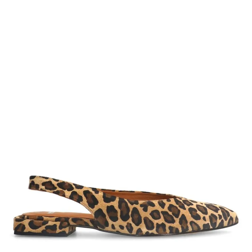 Manfield Leopard suède slingbacks^DAMES Sandalen|Pumps