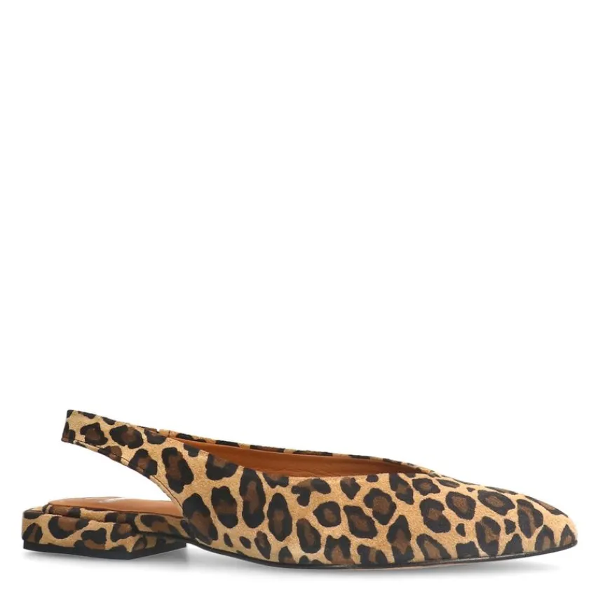 Manfield Leopard suède slingbacks^DAMES Sandalen|Pumps