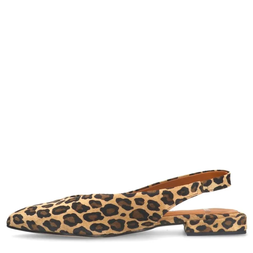 Manfield Leopard suède slingbacks^DAMES Sandalen|Pumps