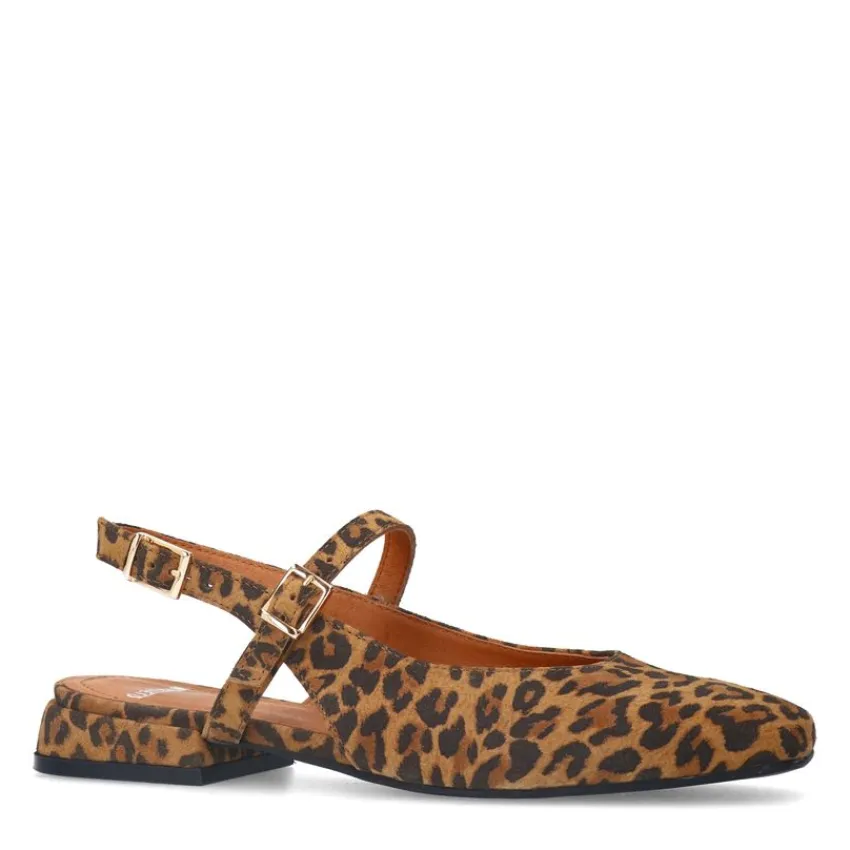 Manfield Leopard suède slingbacks^DAMES Pumps|Slingbacks