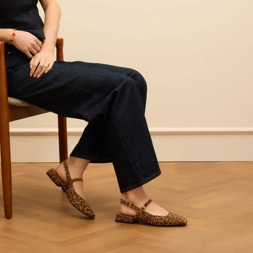 Manfield Leopard suède slingbacks^DAMES Pumps|Slingbacks