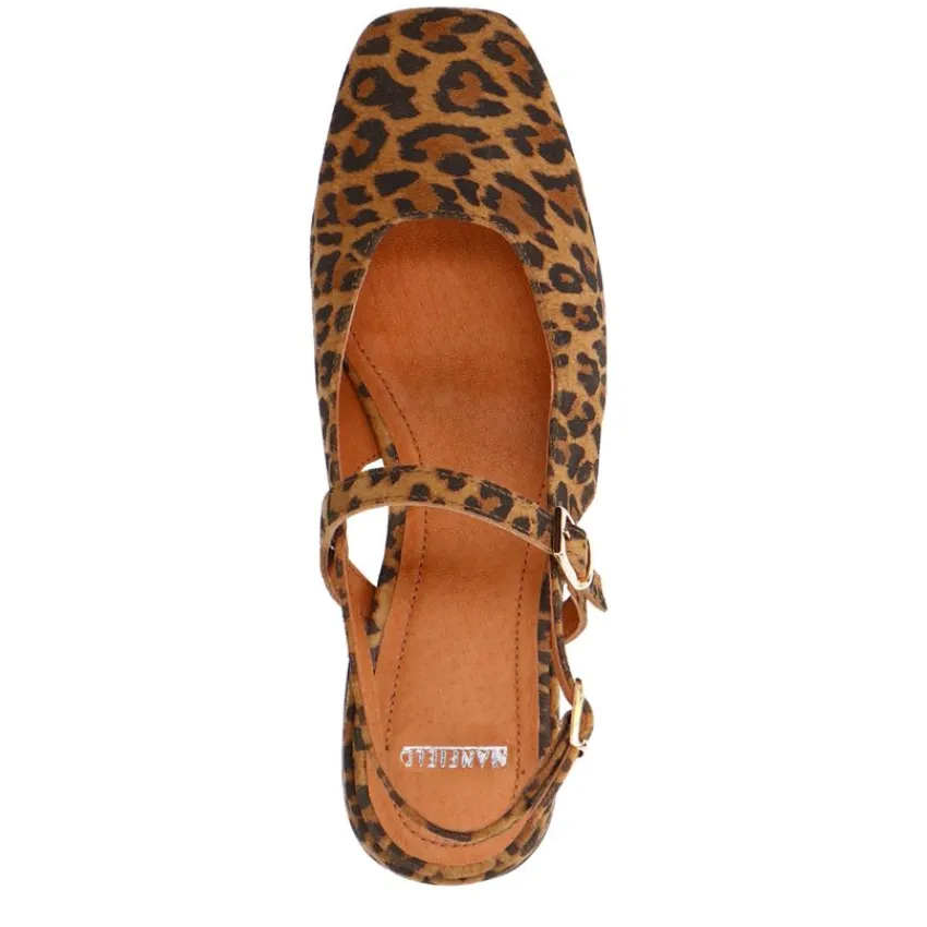 Manfield Leopard suède slingbacks^DAMES Pumps|Slingbacks