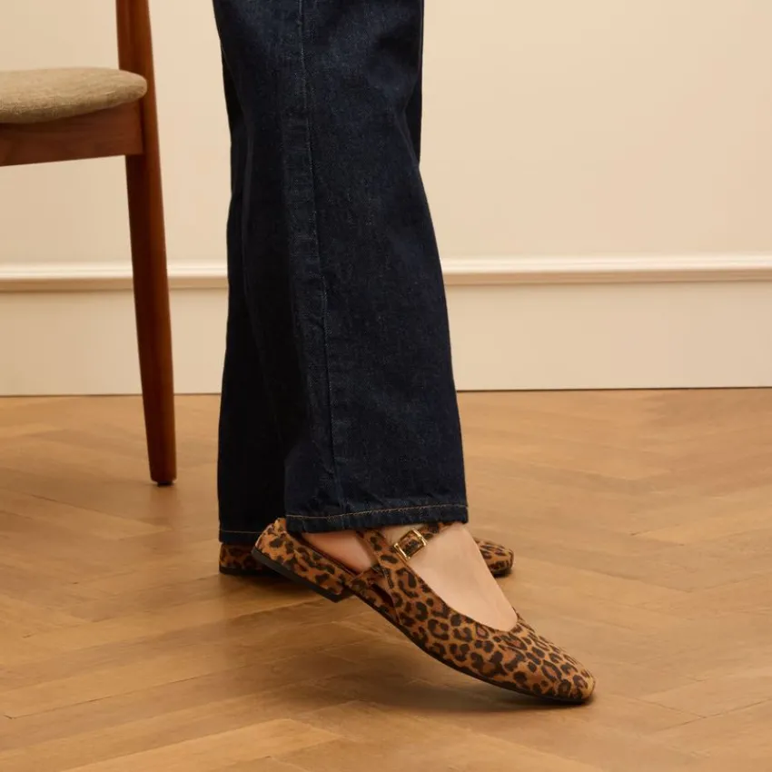 Manfield Leopard suède slingbacks^DAMES Pumps|Slingbacks