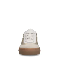 Manfield Leren gouden sneakers met suède details^DAMES Sneakers
