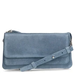 Manfield Licht blauwe suède clutch^ Clutches