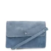 Manfield Licht blauwe suède clutch^ Clutches