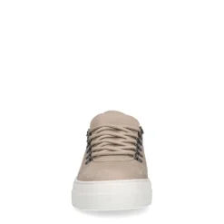 Manfield Licht grijze nubuck sneakers^Heren Sneakers