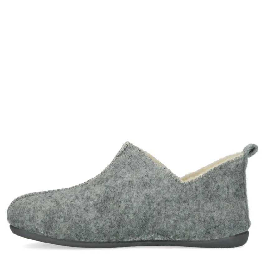 Manfield Licht grijze pantoffels^DAMES Pantoffels