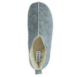 Manfield Licht grijze pantoffels^DAMES Pantoffels