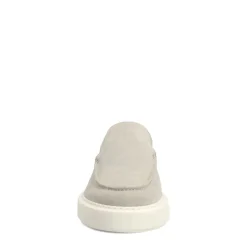 Manfield Licht grijze suède loafers^Heren Loafers