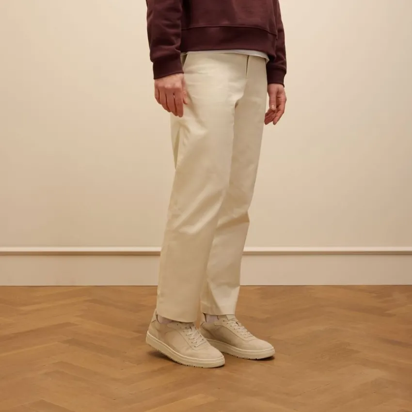 Manfield Licht grijze suède sneakers^Heren Sneakers