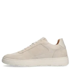 Manfield Licht grijze suède sneakers^Heren Sneakers
