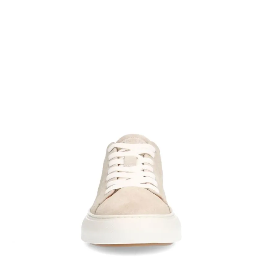 Manfield Licht grijze suède sneakers^Heren Sneakers
