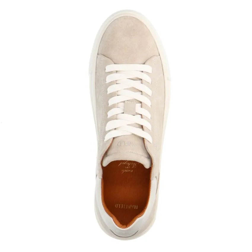 Manfield Licht grijze suède sneakers^Heren Sneakers