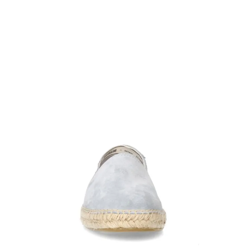 Manfield Lichtblauwe suède espadrilles^Heren Loafers