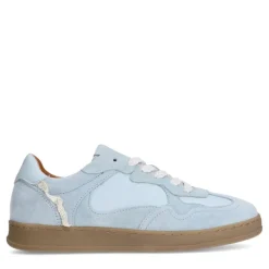 Manfield Lichtblauwe suède sneakers^DAMES Sneakers