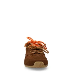 Manfield X Isabelle - Bruine suède sneakers met dubbele veters^DAMES Sneakers