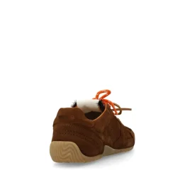 Manfield X Isabelle - Bruine suède sneakers met dubbele veters^DAMES Sneakers