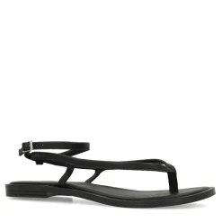 Manfield X Jolielot - Zwarte leren sandalen^DAMES Sandalen