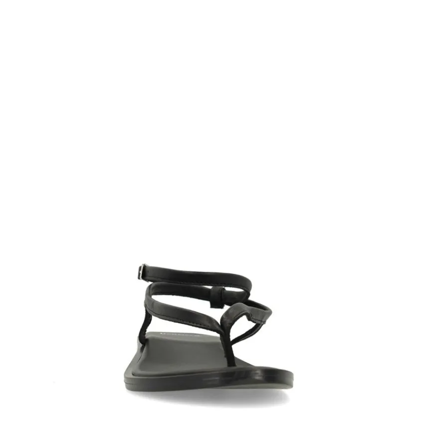 Manfield X Jolielot - Zwarte leren sandalen^DAMES Sandalen