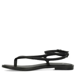 Manfield X Jolielot - Zwarte leren sandalen^DAMES Sandalen