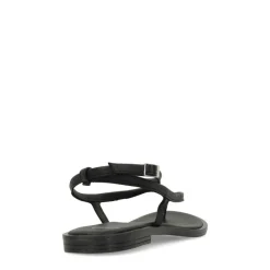 Manfield X Jolielot - Zwarte leren sandalen^DAMES Sandalen
