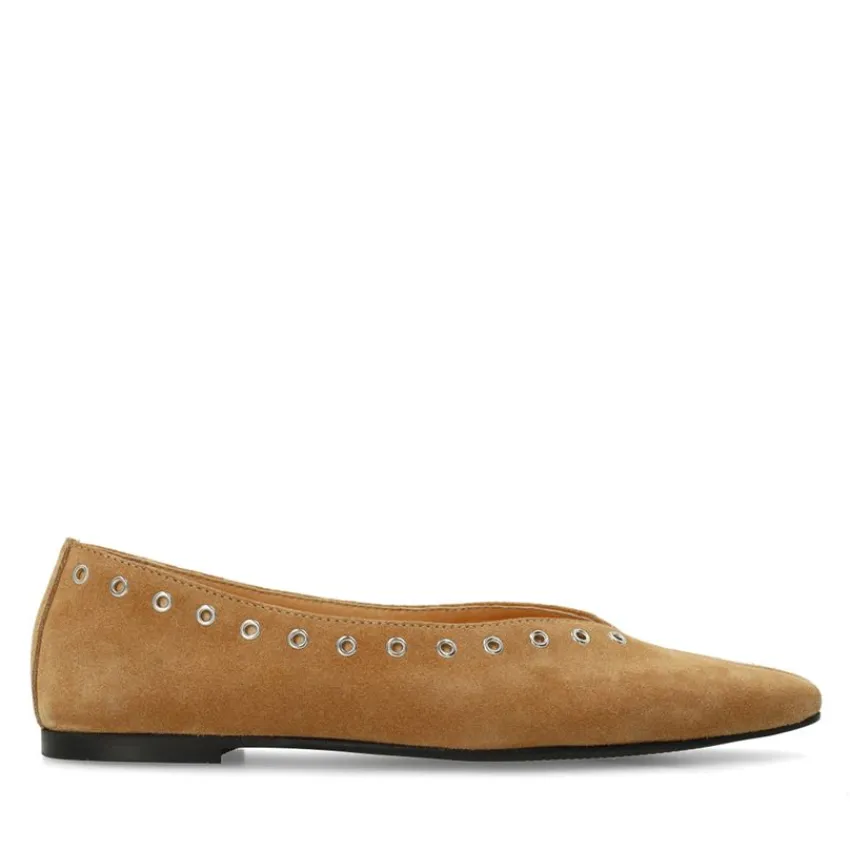 Manfield x Marlien - Cognac suède loafers^DAMES Loafers