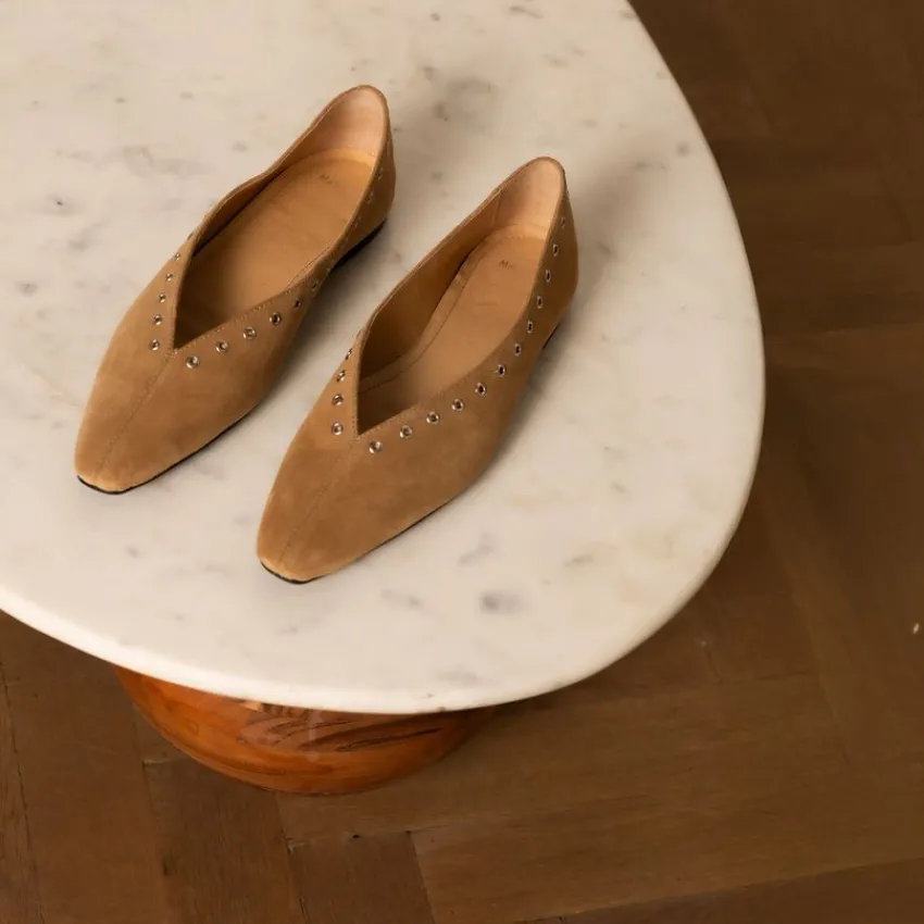Manfield x Marlien - Cognac suède loafers^DAMES Loafers