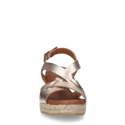 Manfield Metallic gouden leren sleehakken^DAMES Espadrilles|Sandalen