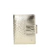 Manfield Metallic goudkleurige leren portemonnee met crocoprint^ Portemonnees