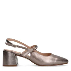 Manfield Metallic leren slingbacks^DAMES Pumps|Slingbacks
