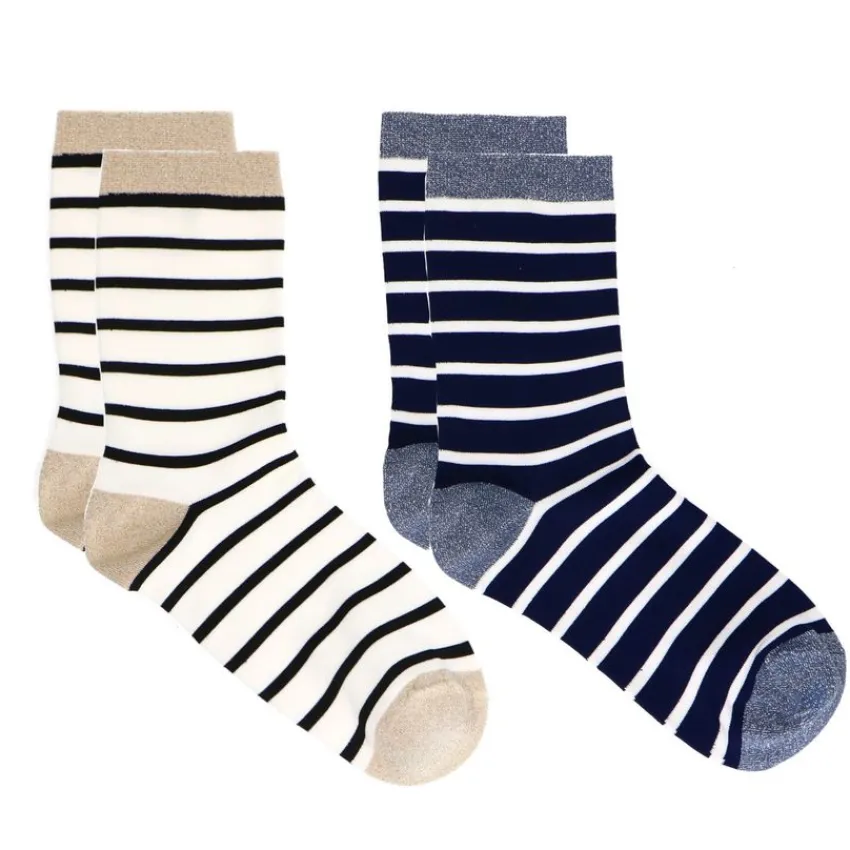 Manfield Multicolor 2-pack gestreepte sokken^ Sokken